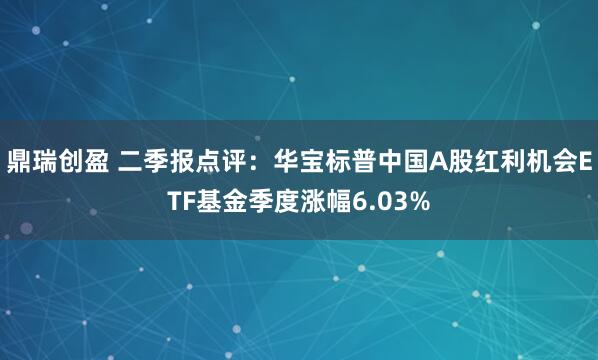 鼎瑞创盈 二季报点评:华宝标普中国A股红利机会ETF基金季度涨幅6.03%